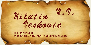 Milutin Vesković vizit kartica